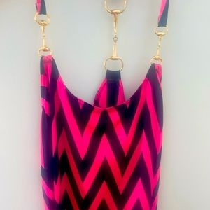 Julie Brown Pink and Navy Chevron